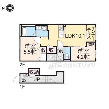 リントゥコト(2LDK/2階)の間取り写真