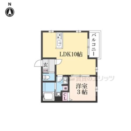 CANVAS KATSURA(1LDK/3階)の間取り写真