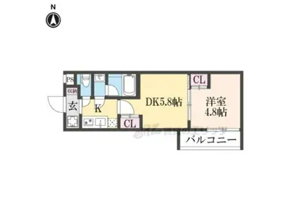 ESTRUTHKYOTO(2K/1階)の間取り写真