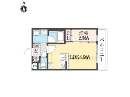 ESTRUTHKYOTO(1LDK/5階)の間取り写真