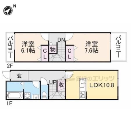 銀閣寺 麓庵(2LDK/1階)の間取り写真