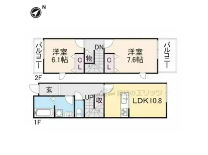 銀閣寺 麓庵(2LDK/1階)の間取り写真