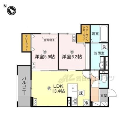 D-ROOM小篠原(2LDK/1階)の間取り写真