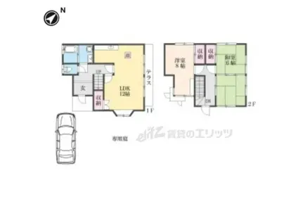 草津線 三雲駅 徒歩80分 2階建 築22年(3LDK)の間取り写真