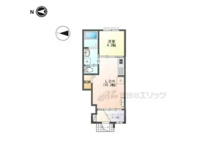 南紀寺町1丁目アパート工事(1LDK/1階)の間取り写真