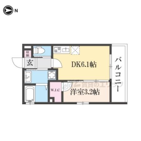 LIVE FLAT京都西院(1DK/3階)の間取り写真