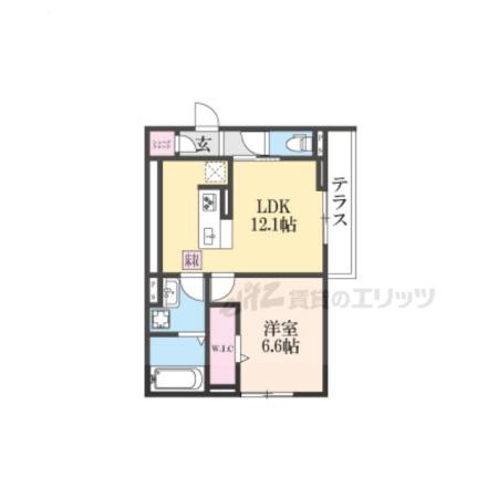 アルタ若竹ビュー(1LDK/1階)の間取り写真