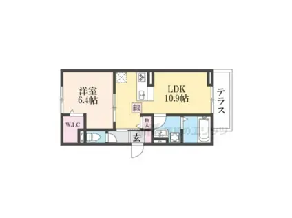 アルタ若竹ビュー(1LDK/1階)の間取り写真