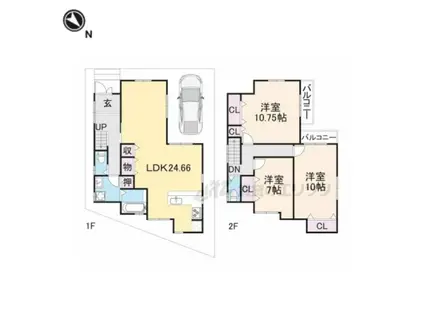 東海道本線 長岡京駅 徒歩29分 1階建 築1年(3LDK)の間取り写真