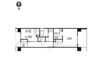 シエリア京都山科三条通(1LDK/4階)の間取り写真