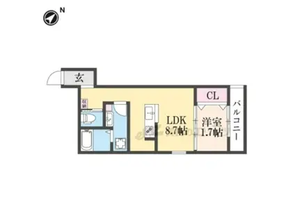 GAZELLE NOAH尼崎尾浜(1LDK/3階)の間取り写真