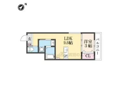 GAZELLE NOAH尼崎尾浜(1LDK/2階)の間取り写真