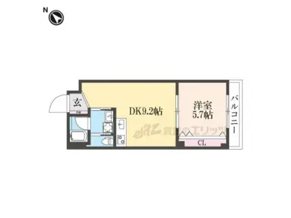 ソフィア墨染駅前(1DK/3階)の間取り写真