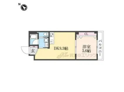 ソフィア墨染駅前(1DK/3階)の間取り写真