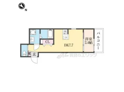 GAZELLE NOAH尼崎尾浜(1DK/3階)の間取り写真