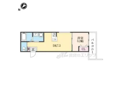 GAZELLE NOAH尼崎尾浜(1DK/1階)の間取り写真