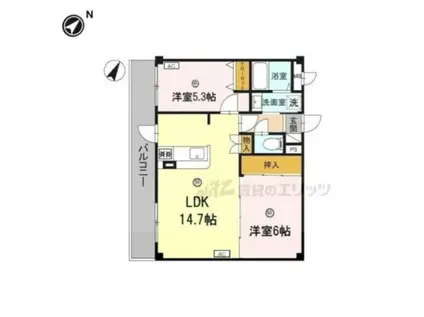 エスポワール三松(2LDK/3階)の間取り写真