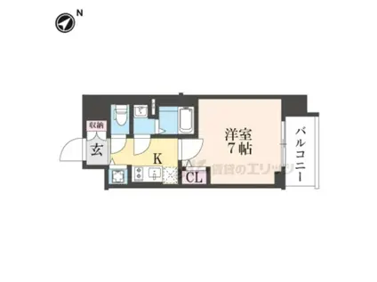 ベラジオレガシー葛野大路八条(1K/7階)の間取り写真