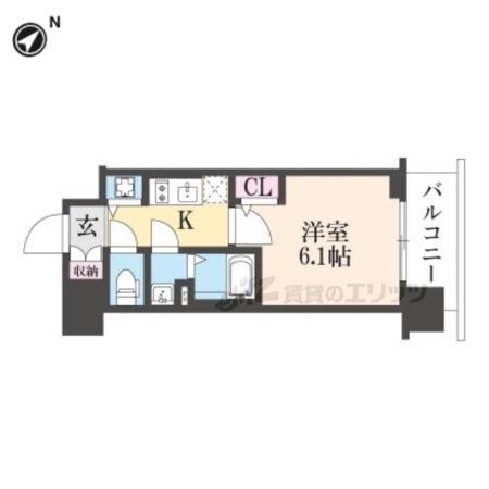 ベラジオレガシー葛野大路八条(1K/11階)の間取り写真