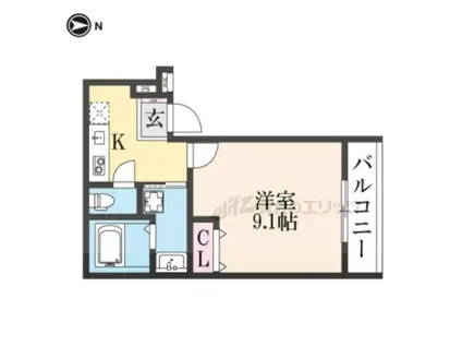 フジパレス東花園イースト(1K/2階)の間取り写真