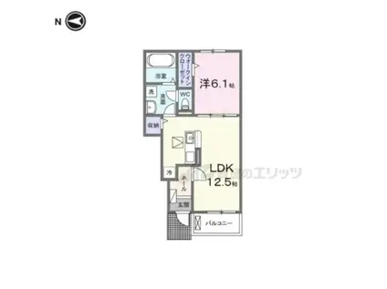 アルデバラン(1LDK/1階)の間取り写真