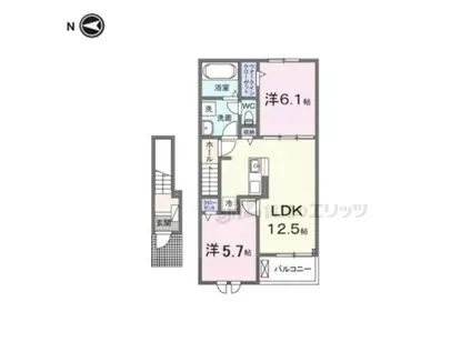アルデバラン(2LDK/2階)の間取り写真