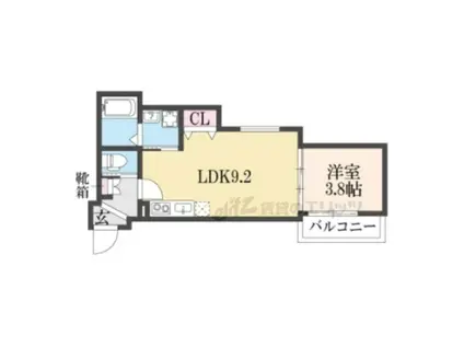 GRAN FELIZ(1LDK/2階)の間取り写真