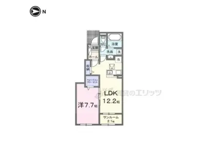 ヒカルサ仰木の里(1LDK/1階)の間取り写真