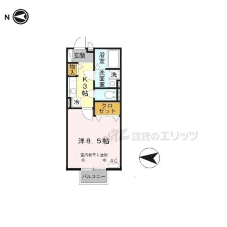 モンテローザ(1K/2階)の間取り写真