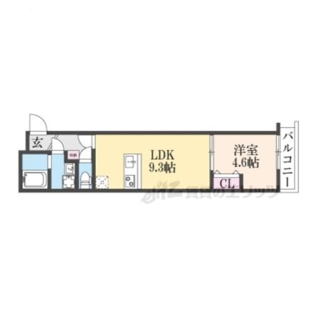 KILLIFISH京田辺(1LDK/2階)の間取り写真