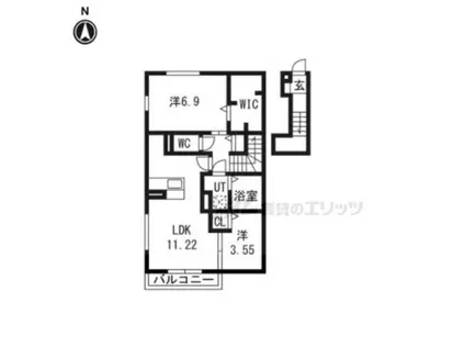 LIVRA紫竹(2LDK/2階)の間取り写真