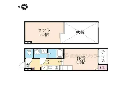 カデンツァ(1K/1階)の間取り写真