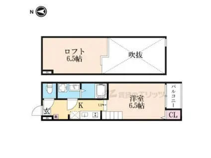 カデンツァ(1K/2階)の間取り写真