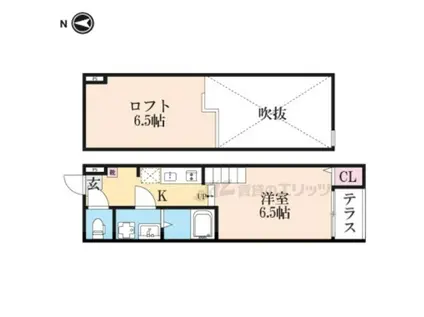 カデンツァ(1K/1階)の間取り写真