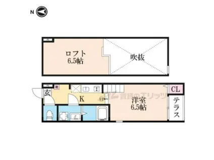 カデンツァ(1K/1階)の間取り写真