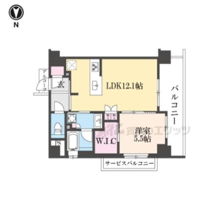 ファインレジデンス京都五条通(1LDK/5階)の間取り写真