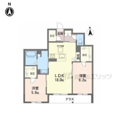 シャーメゾン バルーンフラワー(2LDK/1階)の間取り写真