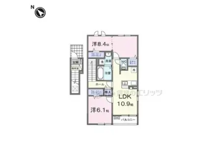 ハイツ大和(2LDK/2階)の間取り写真