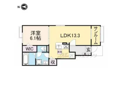 ベル・エクラ(1LDK/1階)の間取り写真