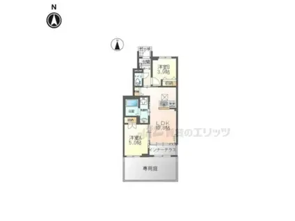 葛城市南道穂アパート(2LDK/1階)の間取り写真