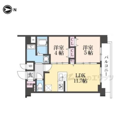 CREST TAPP十条(2LDK/7階)の間取り写真