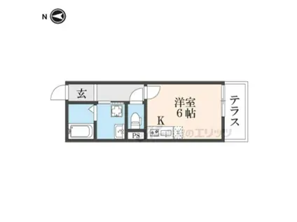 CASADIA南塚口(ワンルーム/1階)の間取り写真