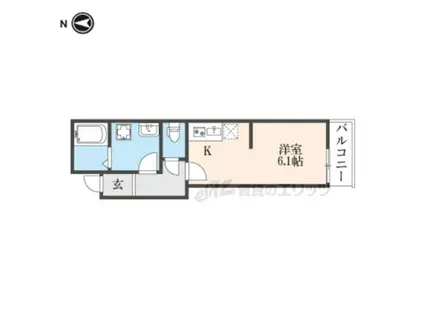 CASADIA南塚口(ワンルーム/2階)の間取り写真