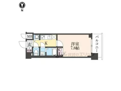 ファステート京都洛南エリーゼ(1K/6階)の間取り写真