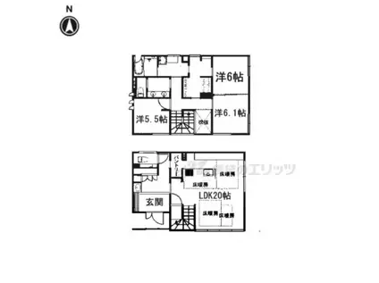 近鉄難波・奈良線 大和西大寺駅 徒歩18分 2階建 築3年(3LDK)の間取り写真