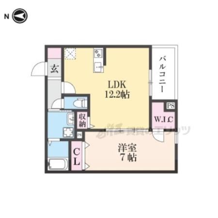 ジーメゾン大和高田クレアージュ(1LDK/3階)の間取り写真