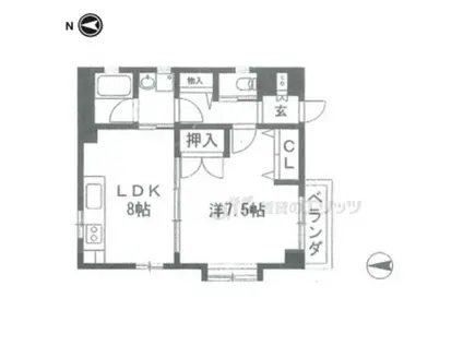 小山上初音町54-4(2LDK/1階)の間取り写真