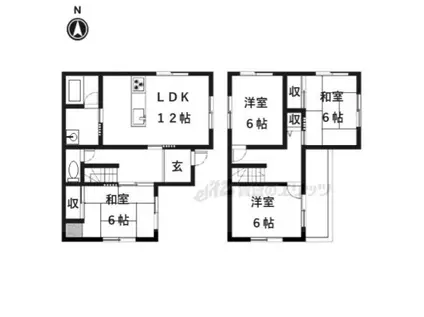 桜井線 柳本駅 徒歩3分 2階建 築31年(4LDK)の間取り写真