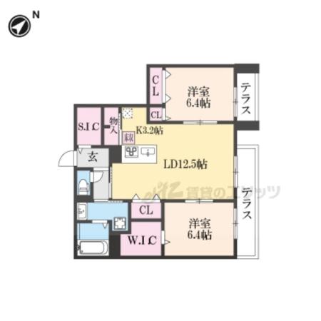 MAISON DE MARINE(2LDK/3階)の間取り写真