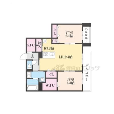MAISON DE MARINE(2LDK/2階)の間取り写真